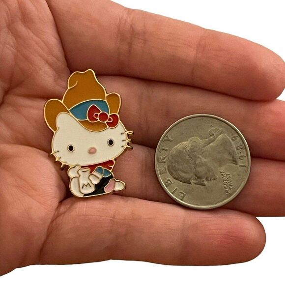 Howdy Kitty Cowboy Hat Cowgirl Kitty Enamel Pin - Picture 5 of 8